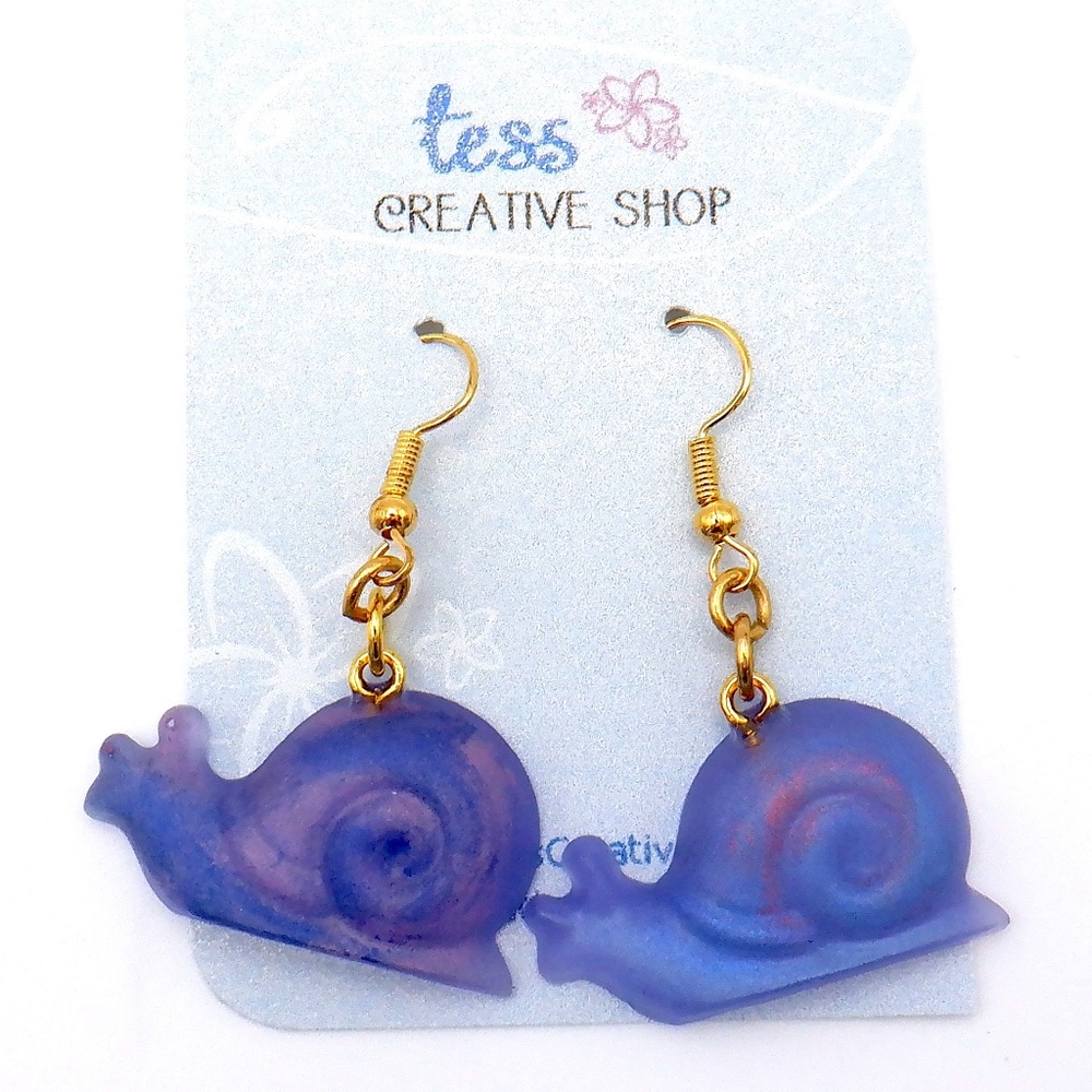 Small Resin Snails Earrings NEW